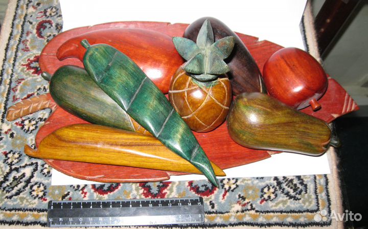 Поднос Большой Овощи Дерево Сувенир 30 см