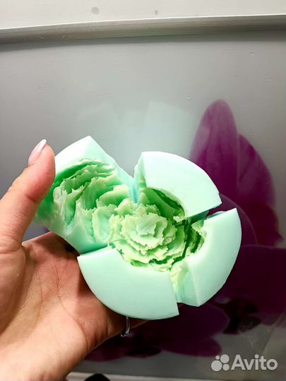 Форма силиконовая для мыла роза, пион