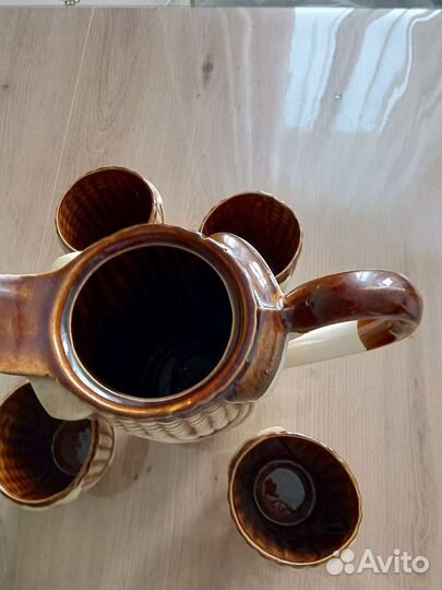 Кувшин керамика+ 4 бокала