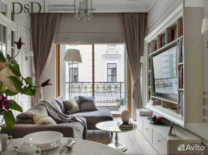 Римская штора с тюлью