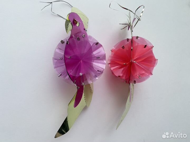 Елочные игрушки 1989 СССР попугаи