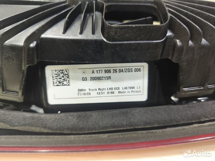 Фонарь Задний Правый Mercedes A177 W177 Диодный