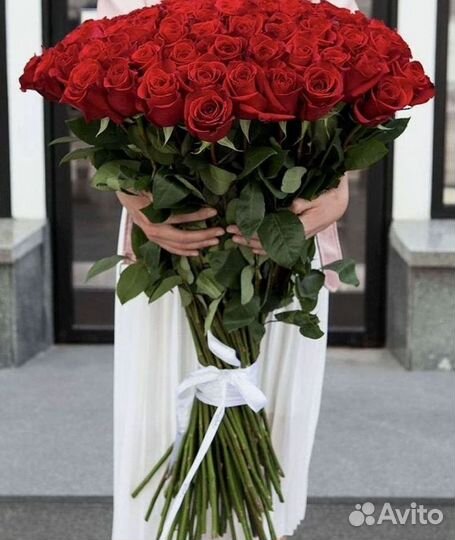 Розы Эквадор Метровые 100 см доставка Москва