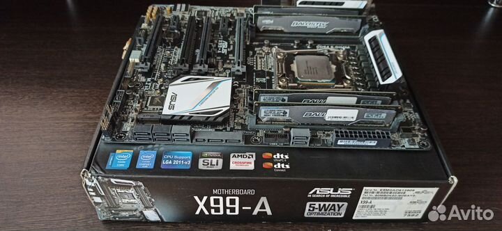 Мат. плата Asus X99-A, CPU i7-5820K, память 16 Гб