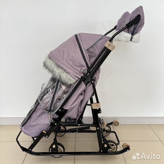 Детские санки коляска Глори Глосс пудра