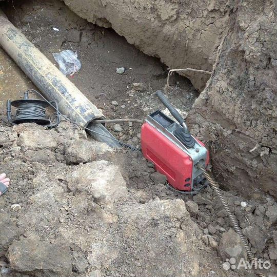 Прочистка канализационной трубы. Телеинспекция