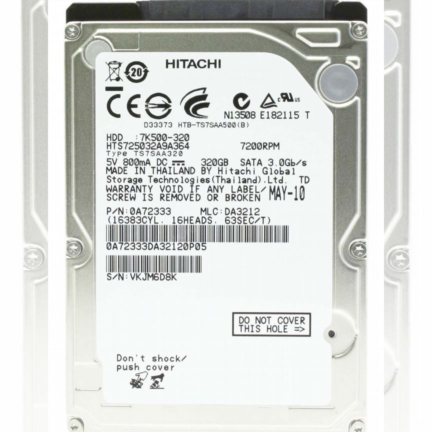 [0A72333] Жесткий Диск Hitachi 320gb Sata2 2,5" Hdd 0a72333