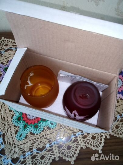 Набор стеклянных подсвечников