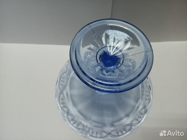 Ретро вазочка на ножке. Цветное стекло СССР