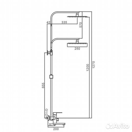 Душевая стойка со смесителем Frap F24802