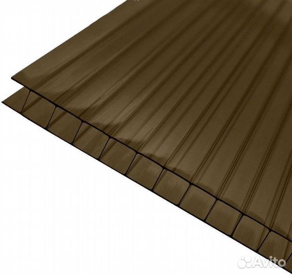 Поликарбонат сотовый 10 мм Б-корич. royalplast