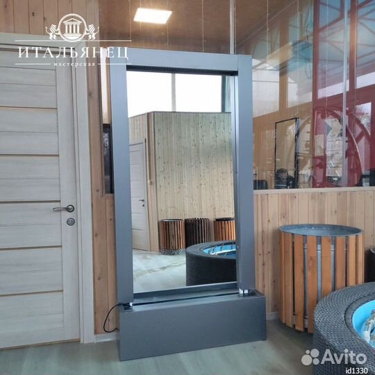 Напольный водопад-фонтан для дома Зеркало