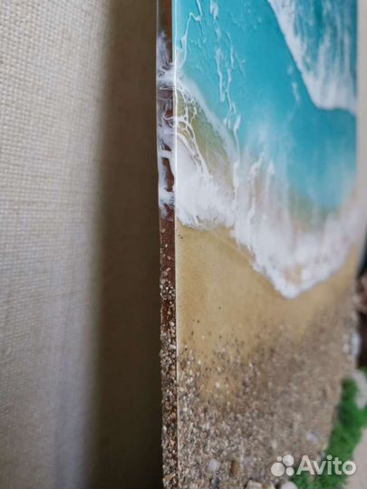 Картина море пляж из эпоксидной смолы