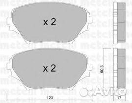 Комплект тормозных колодок дисковых metelli 22-043