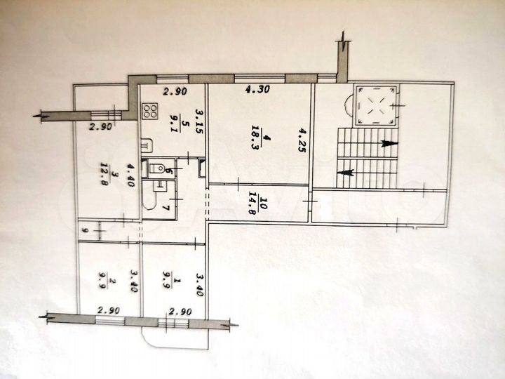 4-к. квартира, 79,7 м², 5/10 эт.