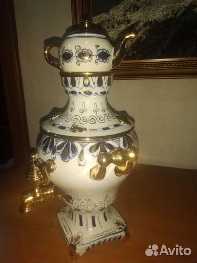 Самовар сувенирный Гжель,70-десятые годы