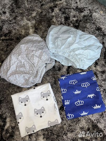 Простынки в детскую кроватку на резинке