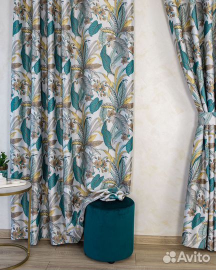 Комплект портьер Доминик Бирюза шторы занавески
