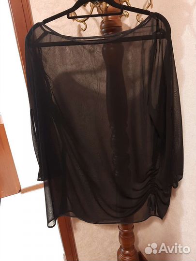 Чёрная шифоновая блузка