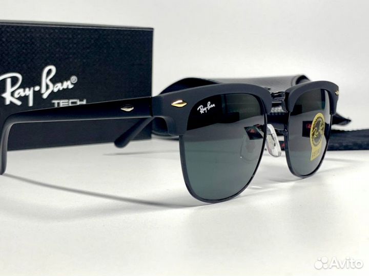 Очки Ray Ban Clubmaster черные матовые