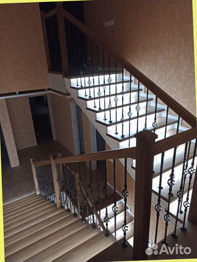 Премиум Отделка бетонной лестницы деревом