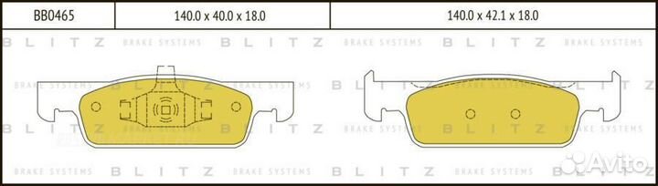 Blitz BB0465 Колодки тормозные дисковые перед