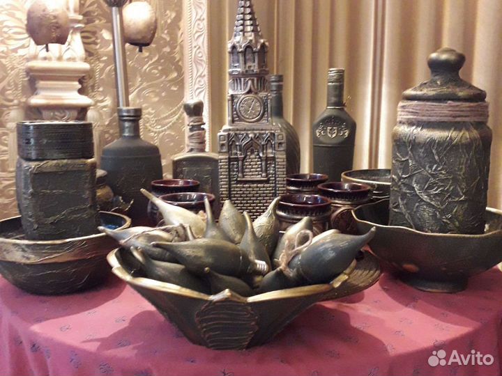 Подарки (декорированные баночки с кофе), вазочки