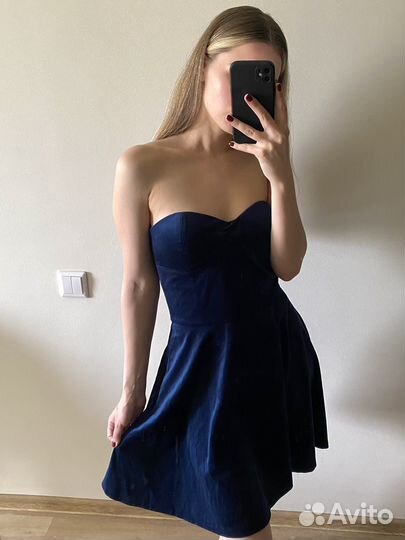 Вечернее синее платье 46