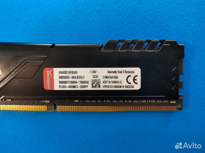 DDR4 8 GB 3200 mhz HyperX Fury red для пк Новая