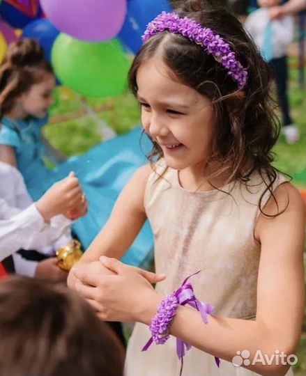 Ободок и повязка на руку фиолетовый