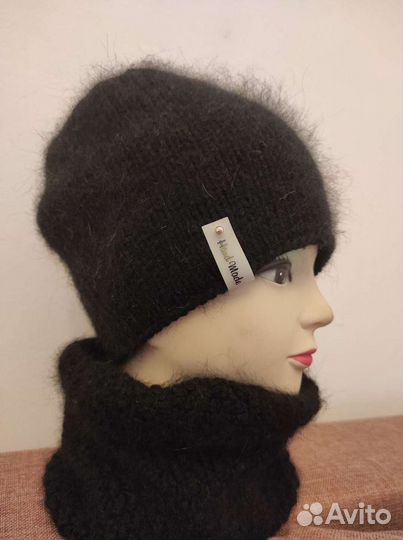 Комплект шапка бини и снуд ручная работа