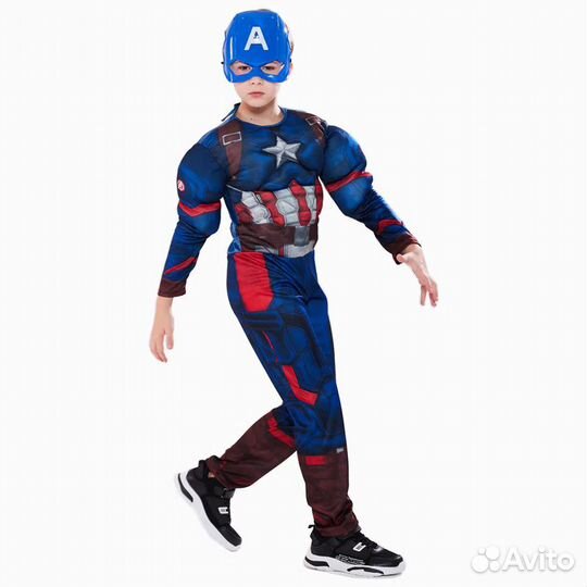 Детский костюм Капитан Америка с мускулатурой