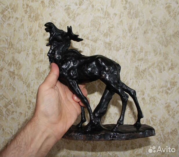 Статуэтка лось и олень. Чугун, силумин