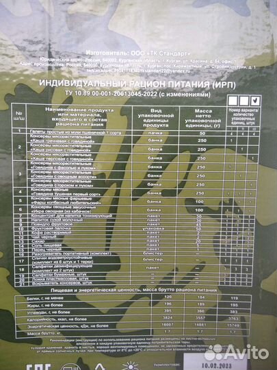 Сухой поёк ирп