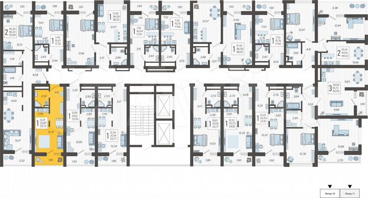 Квартира-студия, 22,7 м², 13/19 эт.