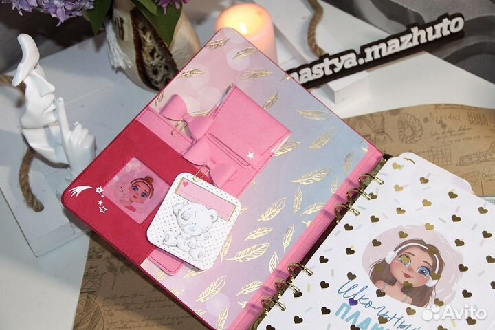 Яркий личный дневник для девочки (ручнаяработа
