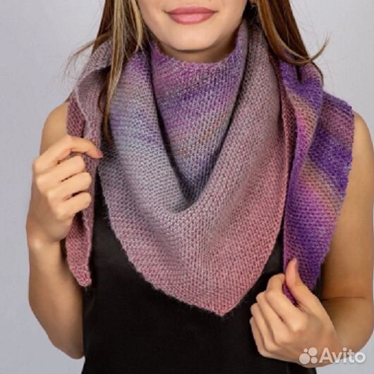 Шаль омбре из мериносовой шерсти