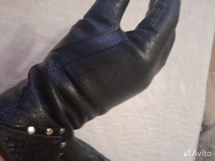 Перчатки женские кожаные