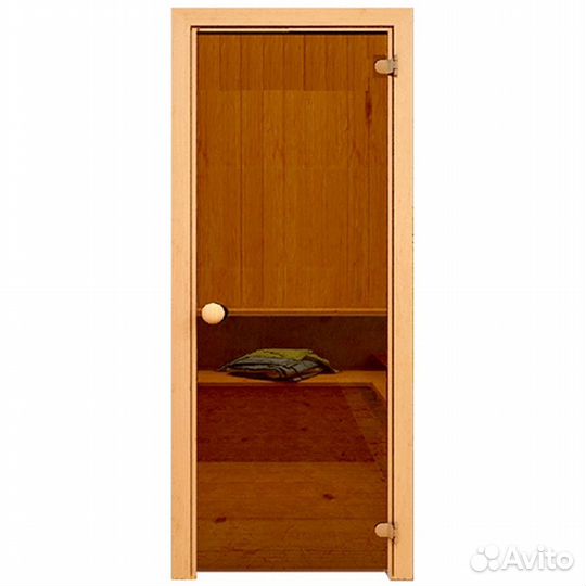 Дверь для сауны 70*190 Бронза матовая DW круглая