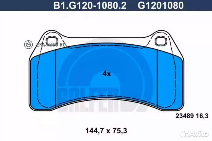 Galfer B1G12010802 Колодки тормозные jaguar S-type