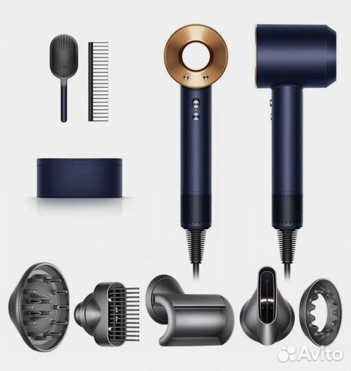 Фен dyson supersonic hd08,темно-синий,золотой