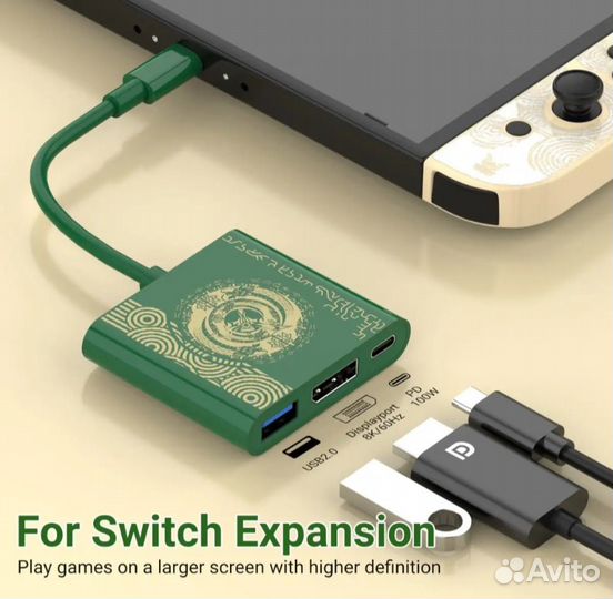 Для Nintendo Switch док станция с DisplayPort 8K