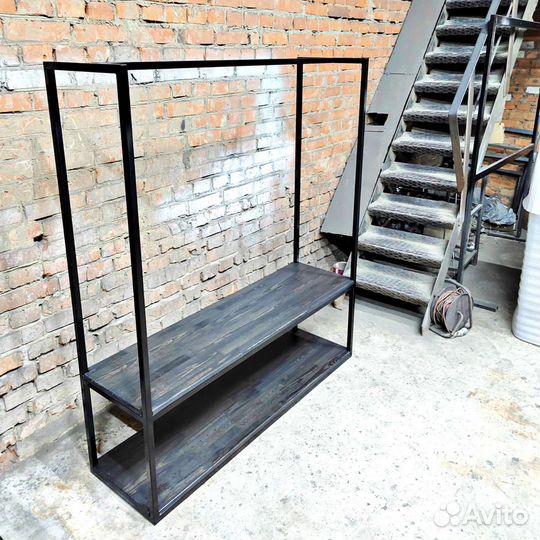 Вешалка для одежды напольная, рейл в стиле лофт