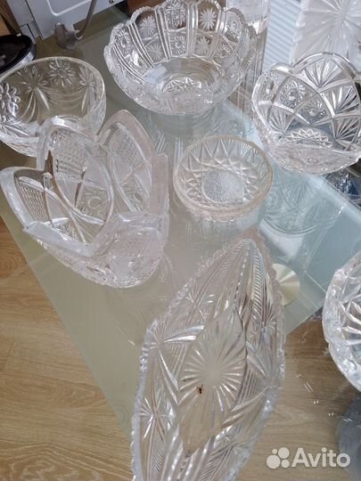 Хрусталь, вазы,пепельница салатницы