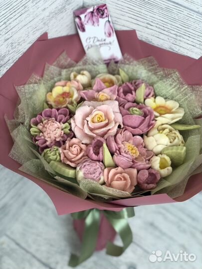 Зефирные цветы на 1 сентября букет