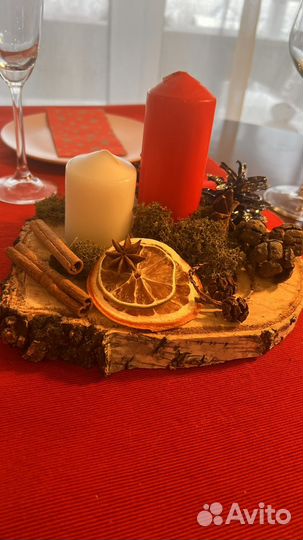 Ногодние композиции со свечами