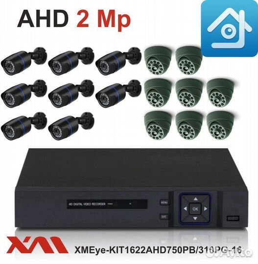 Комплект видеонаблюдения на 14 камер 1080p