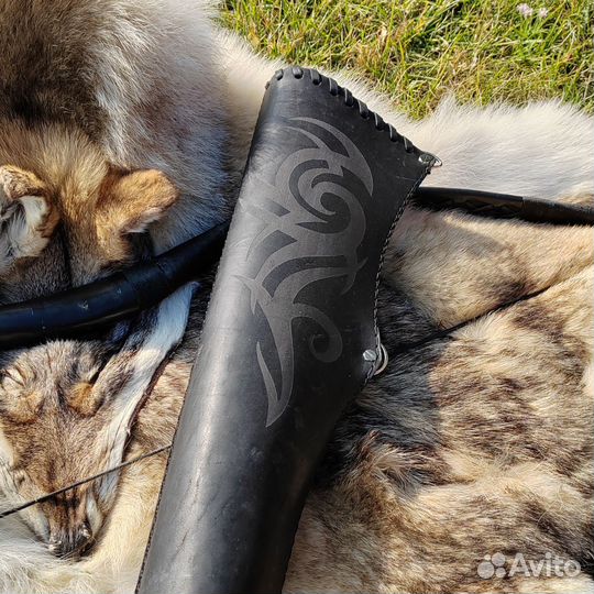 Колчан для стрел из натуральной кожи с гравировкой