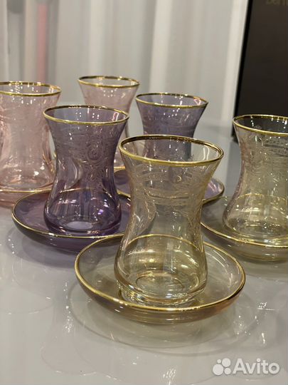 Турецкие стаканы для чая армуды набор 6+6