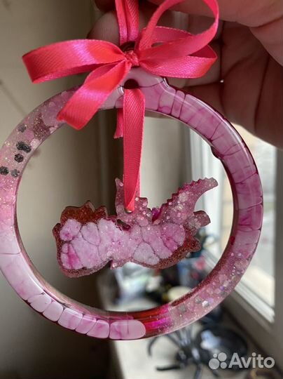 Елочная игрушка дракон эпоксидная смола